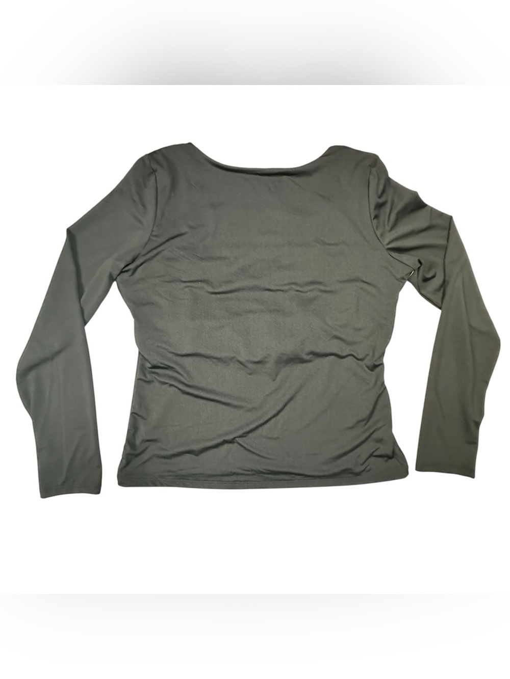 Envié Women’s Black Long Sleeve Cowl Back Top Stretch Knit Size Large NWT